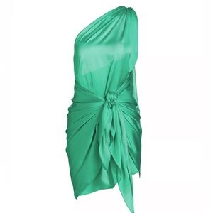 Baobab Marea Tie-Front Satin Minidress